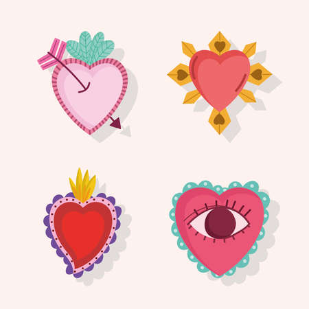 icons set heartsのイラスト素材