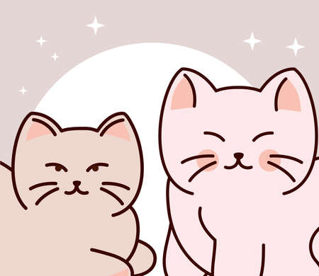 cats adorable cartoonのイラスト素材