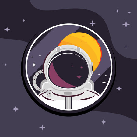 space astronaut and sunのイラスト素材