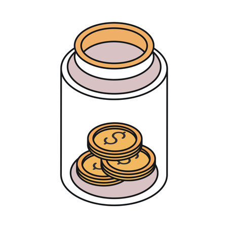 coins in the jarのイラスト素材