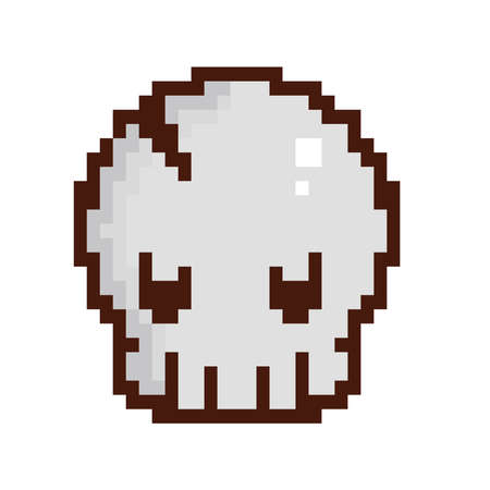 skull pixel iconのイラスト素材