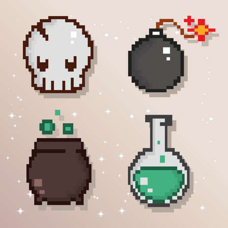 pixel video gameのイラスト素材