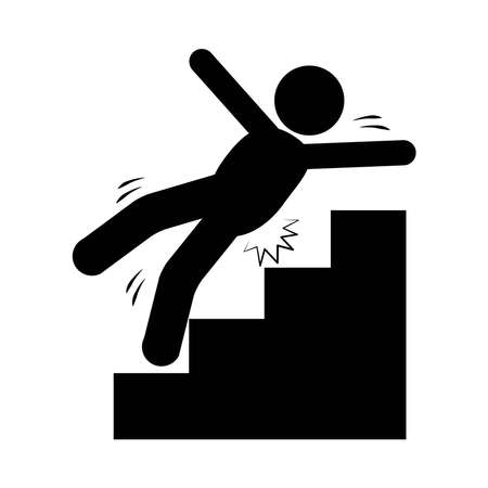 slippery fall ladderのイラスト素材