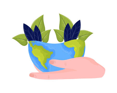 hand protecting a worldのイラスト素材