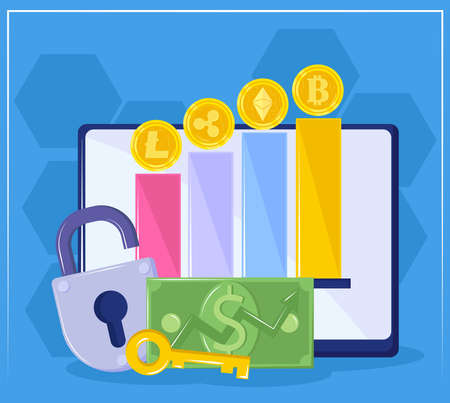 cryptocurrency exchange businessのイラスト素材