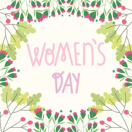 womens day floral cardのイラスト素材