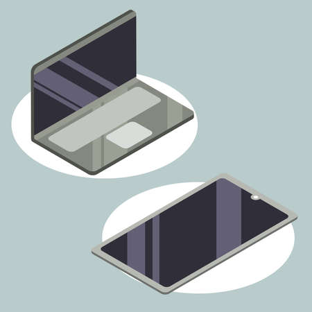 set laptop and mobileのイラスト素材