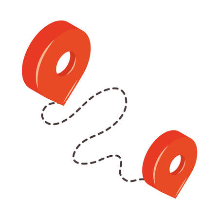 isometric of tracking routeのイラスト素材
