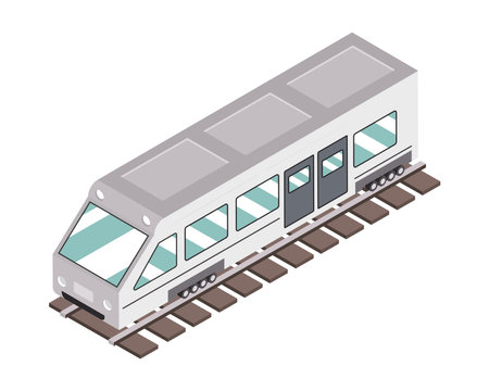 subway train isometricのイラスト素材