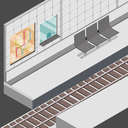 subway counter and chairのイラスト素材