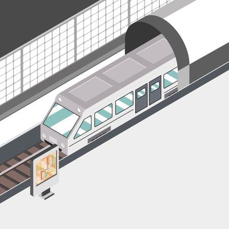 subway train and mapのイラスト素材