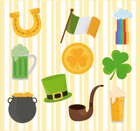 set of st patricks dayのイラスト素材