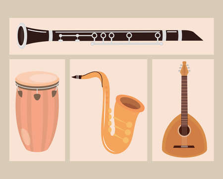 music instruments setのイラスト素材