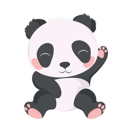 baby cute pandaのイラスト素材