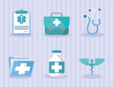 medical equipment icon setのイラスト素材