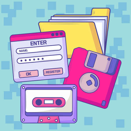 retro storage techのイラスト素材