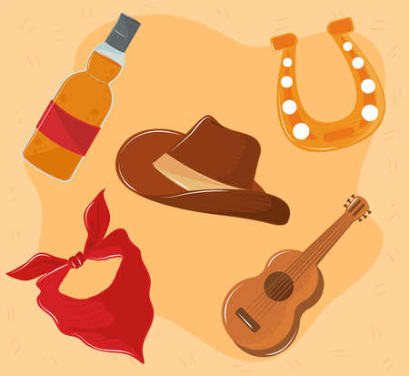 wild west iconsのイラスト素材