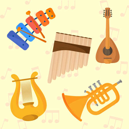 music instruments iconsのイラスト素材
