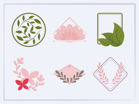 icons collection nature badgeのイラスト素材