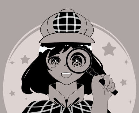detective anime girlのイラスト素材