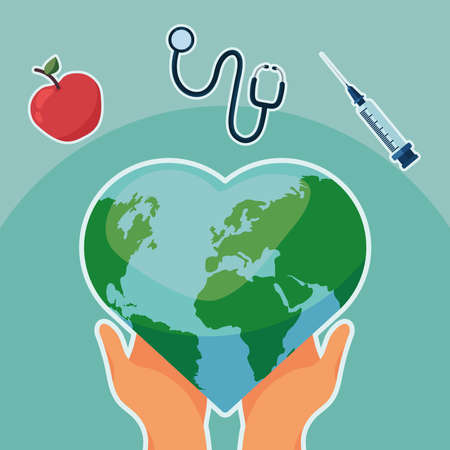 world health day conceptのイラスト素材