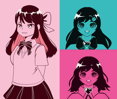 set anime girls