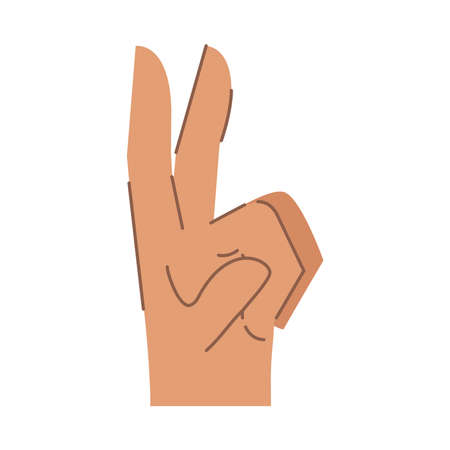 hand peace and loveのイラスト素材