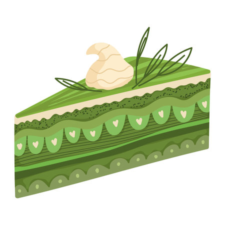 matcha cake dessertのイラスト素材