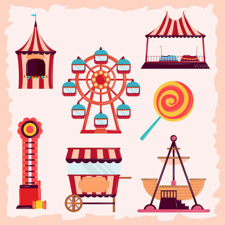 carnival recreation iconsのイラスト素材