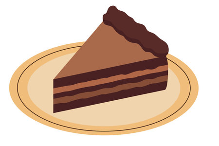 slice chocolate cakeのイラスト素材