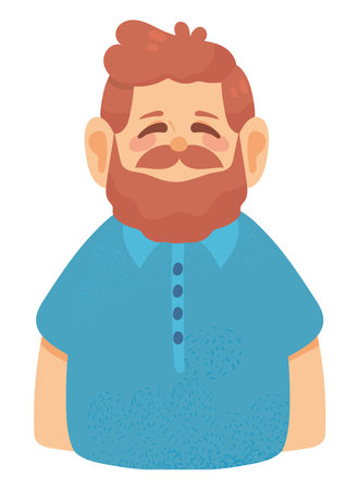 bearded man portraitのイラスト素材
