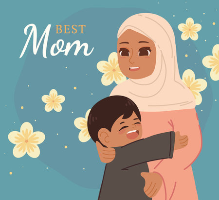 best mom, mothers dayのイラスト素材