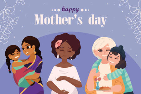 happy mothers day invitation cardのイラスト素材