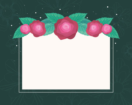 blank banner with flowersのイラスト素材
