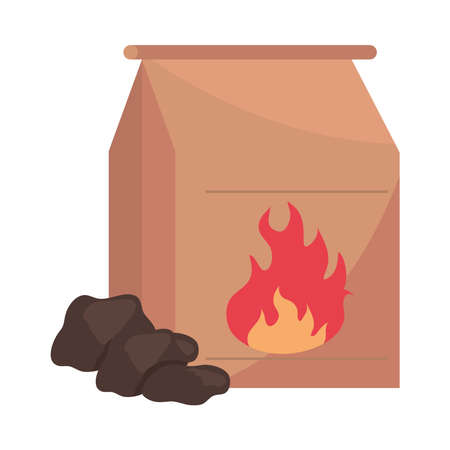 charcoal in paper bagのイラスト素材