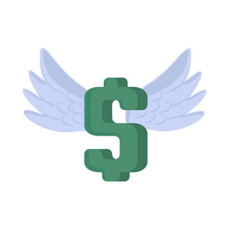 income money flyingのイラスト素材
