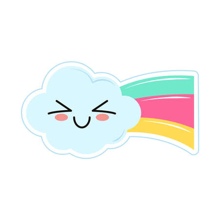 cute rainbow cloudのイラスト素材