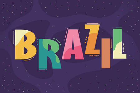 brazil text bannerのイラスト素材