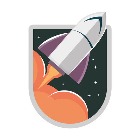 space spaceship labelのイラスト素材