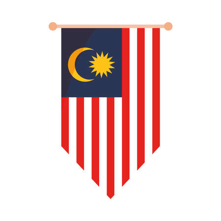 malaysia flag pennantのイラスト素材