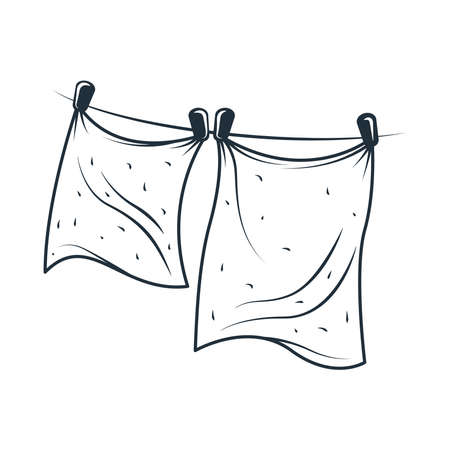 laundry hanging clothesのイラスト素材