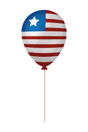 american flag balloonのイラスト素材