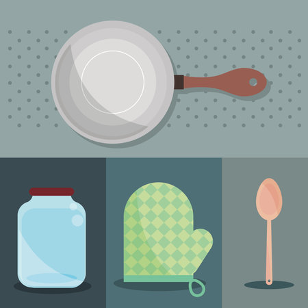 kitchen utensils cartoonのイラスト素材