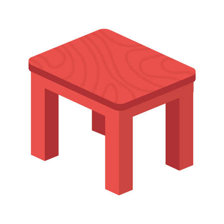 wooden table furnitureのイラスト素材