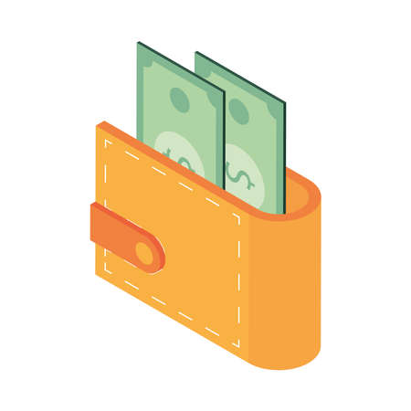 wallet with moneyのイラスト素材