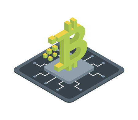 bitcoin cryptocurrency fintechのイラスト素材