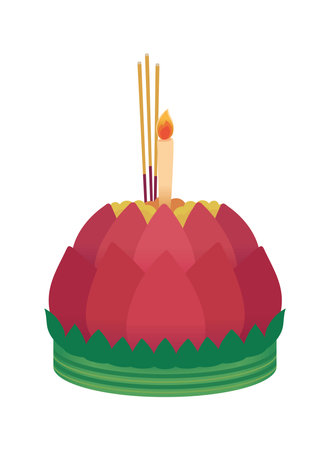 lotus lamp candleのイラスト素材