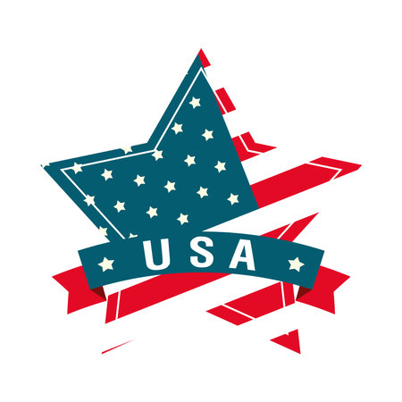 star with USA flagのイラスト素材