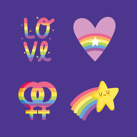 LGBTQ icons collectionのイラスト素材