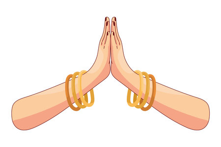 female hands in namasteのイラスト素材